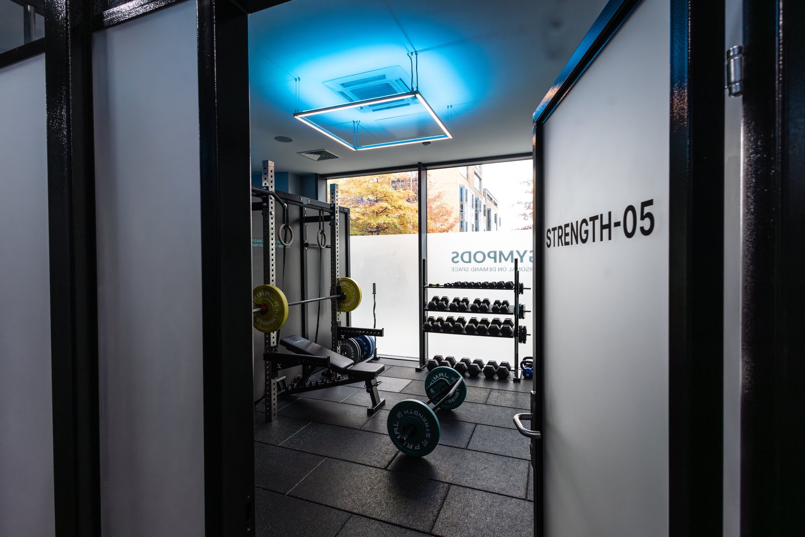 Premium private gym pod inside a GYMPODS club